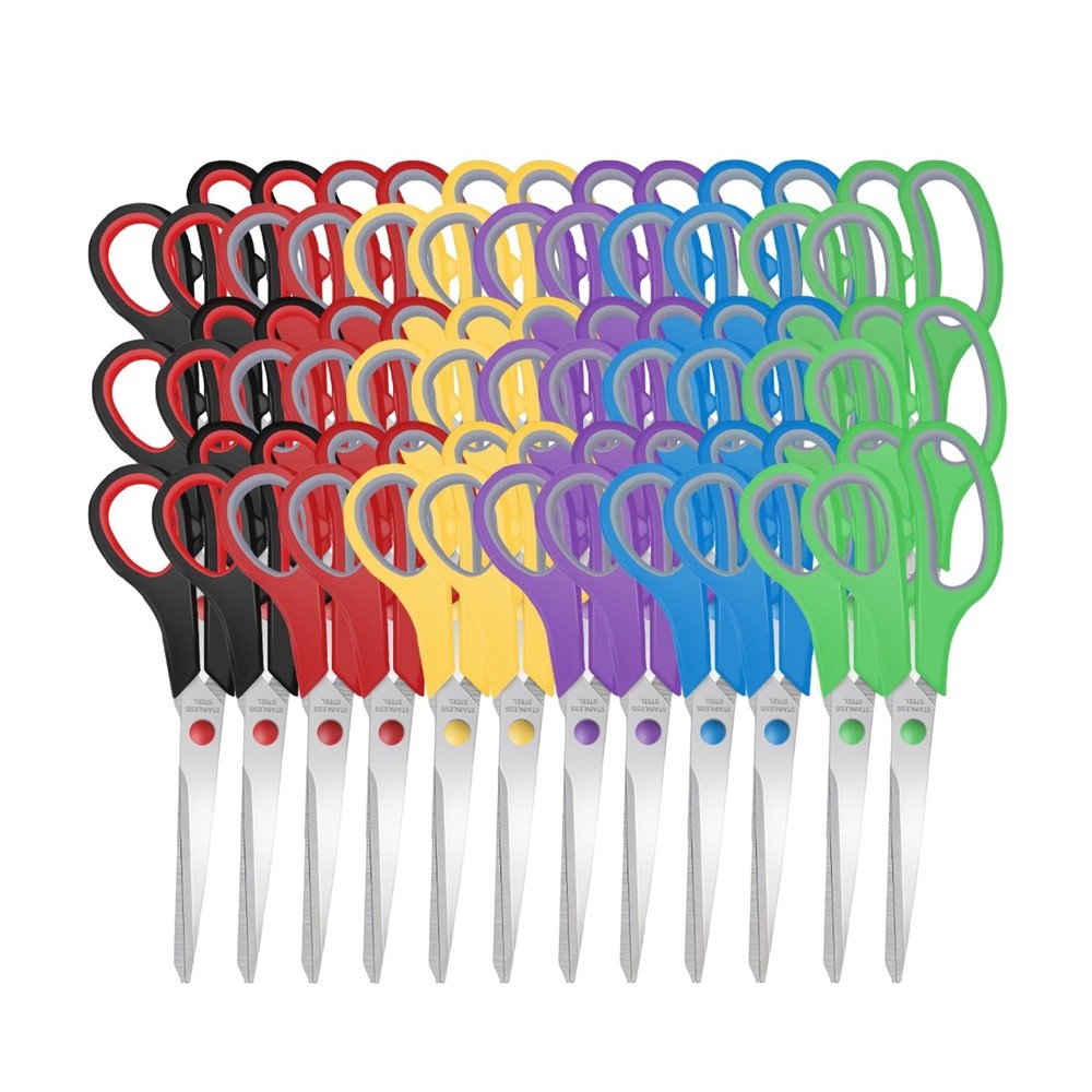 36 Packs 8" Sewing Craft Students Scissors Bulk,Multipurpose Heavy Duty Sharp...