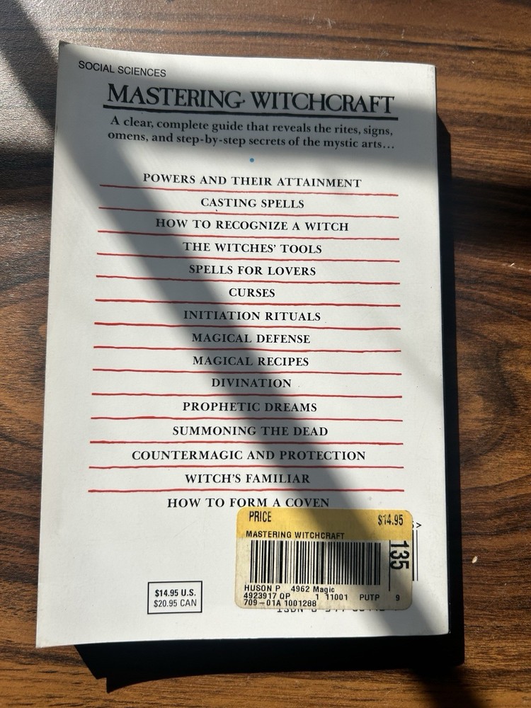 Mastering Witchcraft Paul Huson Guide Witches Warlocks Covens Wicca Paganism