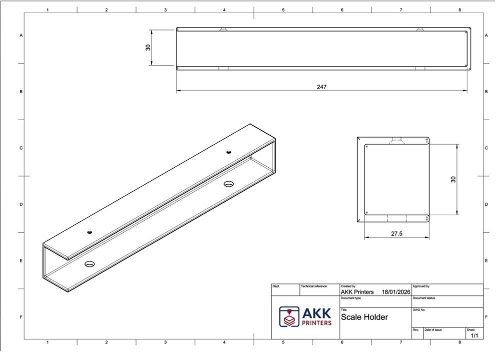 Bathroom Scale Wall Mount - Black