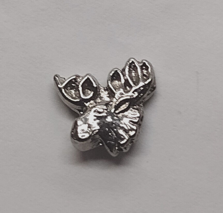 Moose Head Silvertone Small Tack Pin