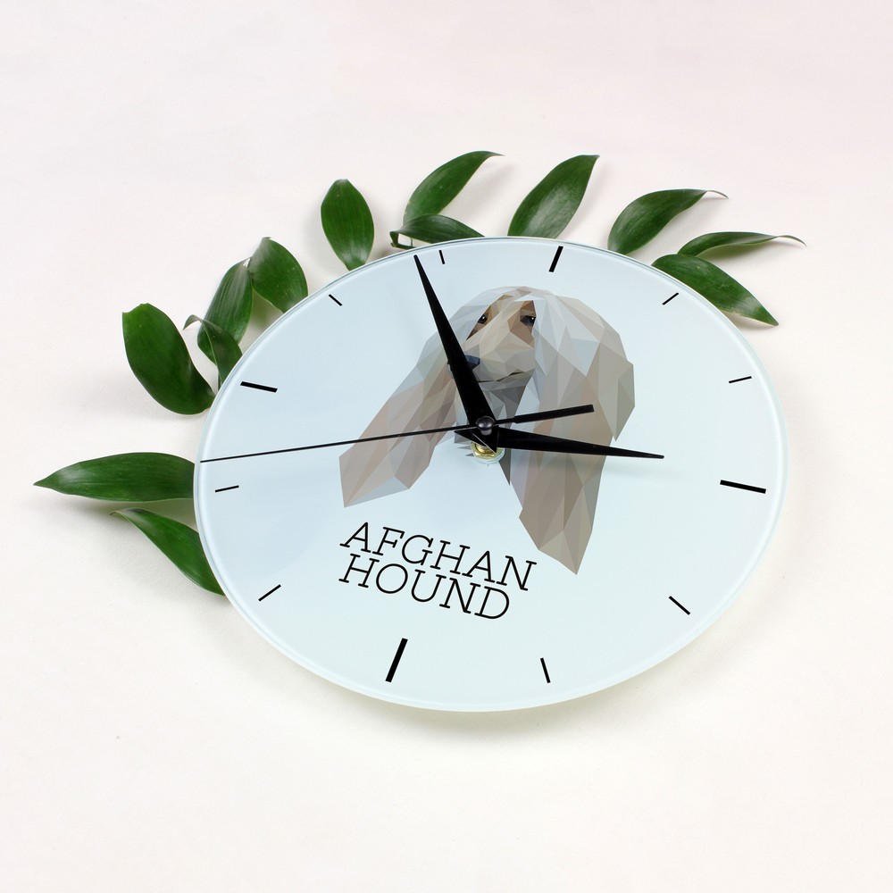 Afghan Hound geometric clock Art-Dog