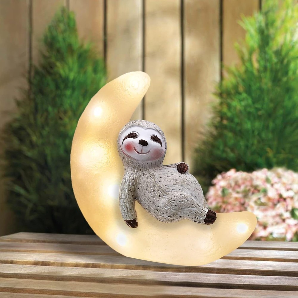 solar sloth on moon led lights