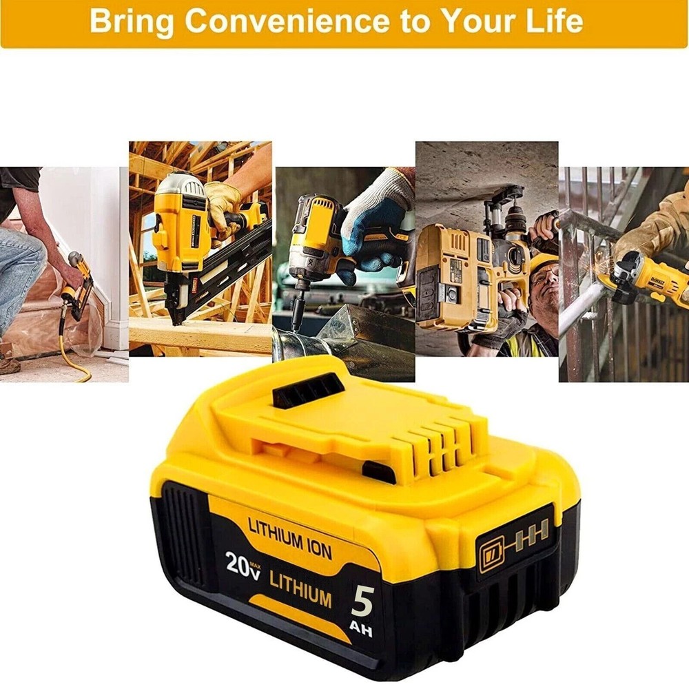 2Pack 20V For DeWalt Drill replacement for DCB206 DCB208 Rechargeable Batteries