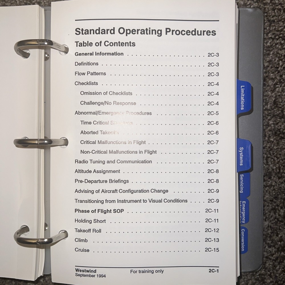 Simuflite Westwind Cockpit Reference Handbook