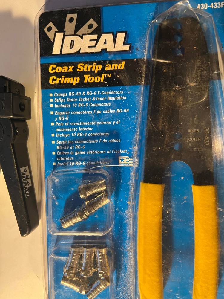 IDEAL 45-165 Data/Phone Cable Stripper and 30-433F Coax Strip Crimp Tool