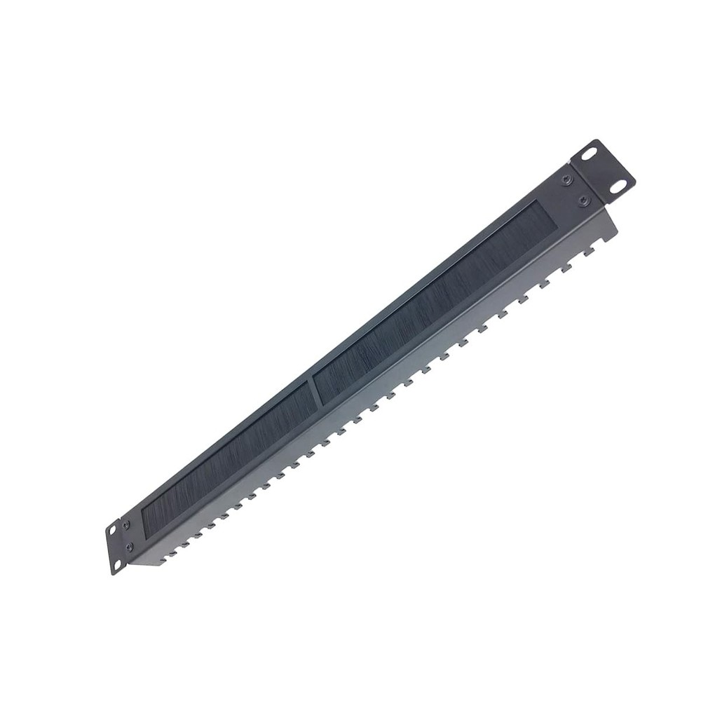 1U Brush Cable Manager Horizontal Rack Mount Cable Management Panel with Tidy...