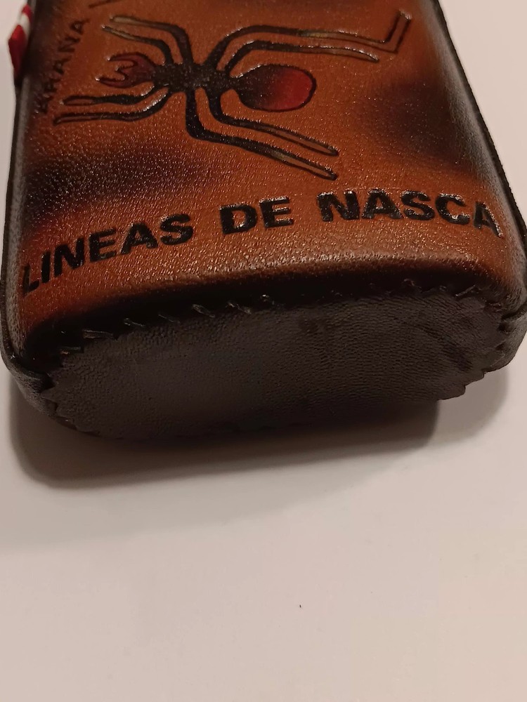 Peru TUMI PERU Pisco Puro Leather-wrapped Liquor Bottle Empty
