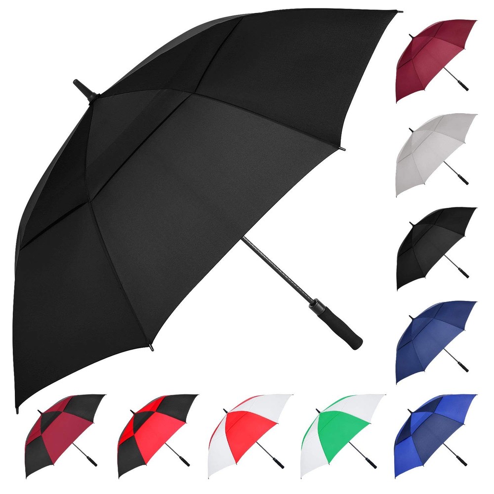 MRTLLOA Automatic Open Golf Umbrella, Extra-Large Oversized 54 inch, Black