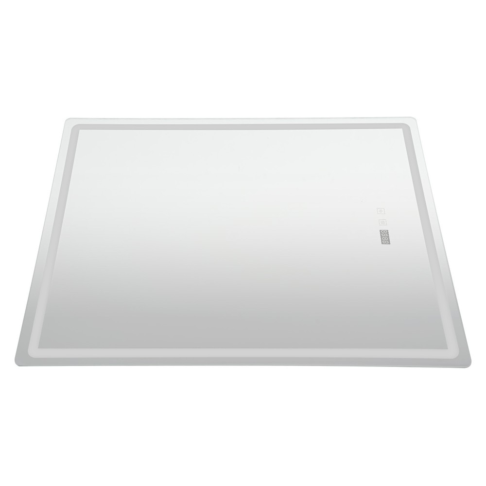 LED Dimmable Anti-Fog Bathroom Mirror with Light and Time Display