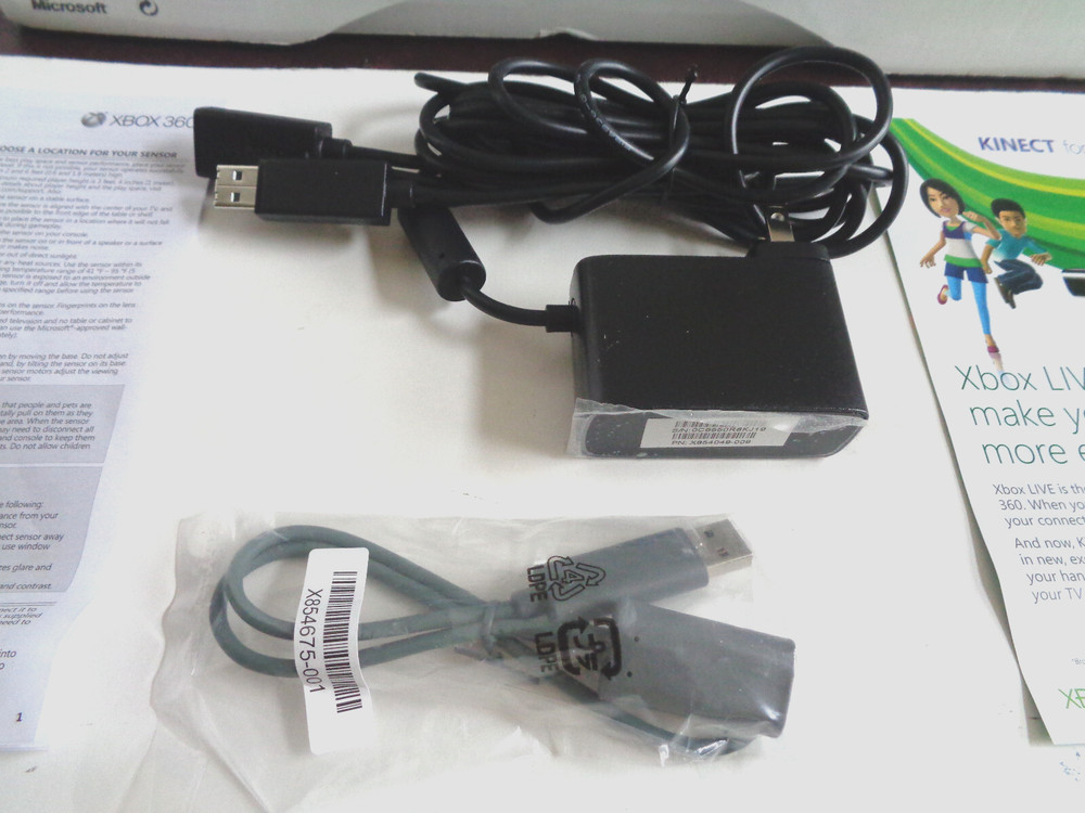 EMPTY BOX Cables & Manual NO SENSOR UNIT - Xbox 360 KINECT Sensor Bar Model 1414