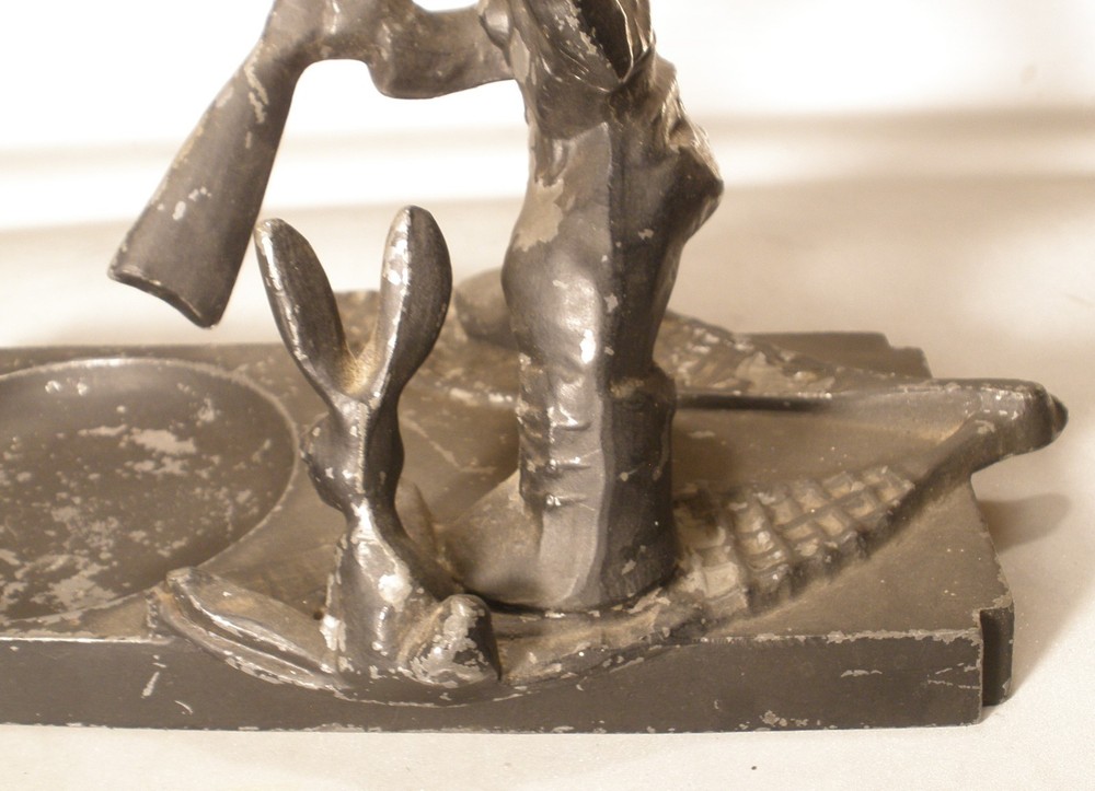 Frankart Rabbit Hunter Figural Ashtray