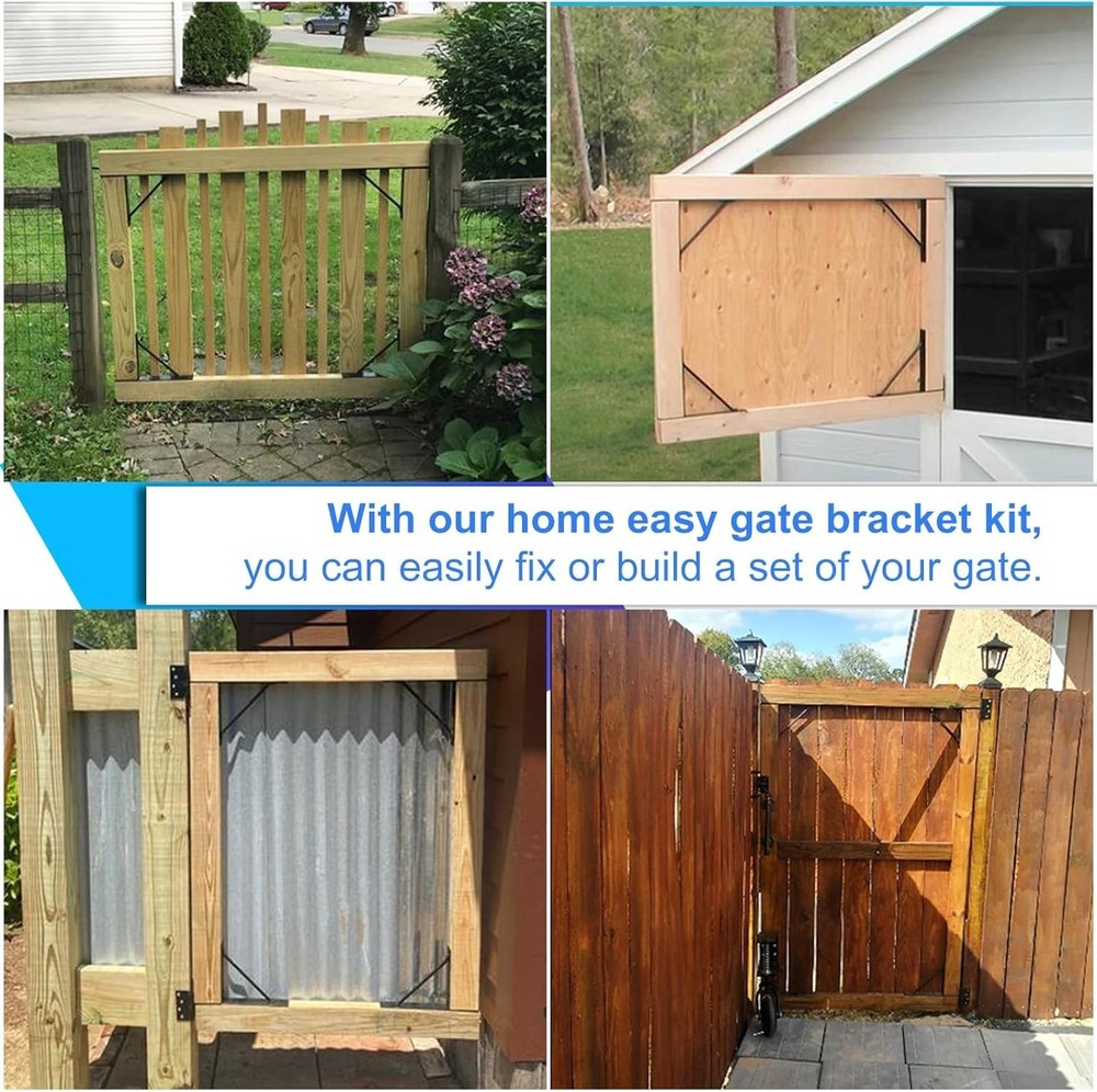 Effortless Installation No Sag Gate Kit - Heavy Duty Adjustable Hardware, 2 Sets