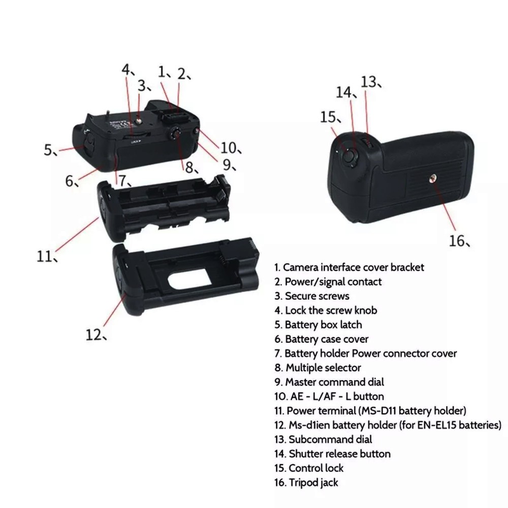 MB-D11 Vertical Battery Handle Grip for Nikon D7000 DSLR Camera Replacement