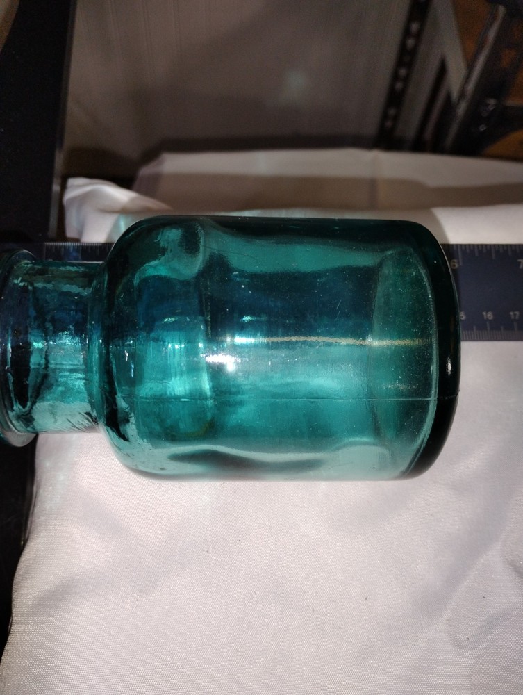 vtg. blue glass bottle