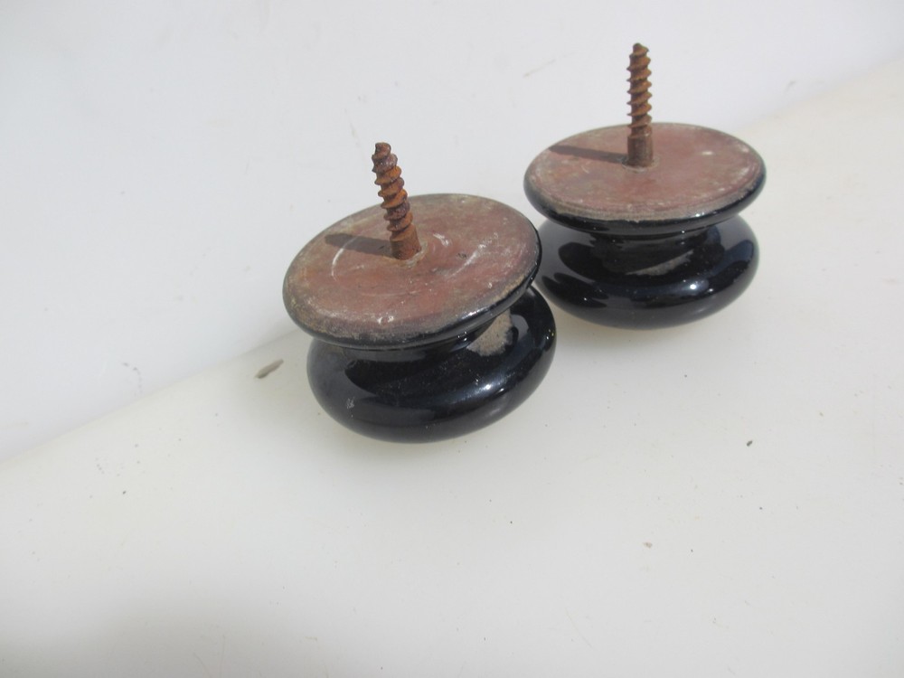 Victorian Ceramic Drawer Handles Knobs Cupboard Pulls Cabinet Old Antique Pair