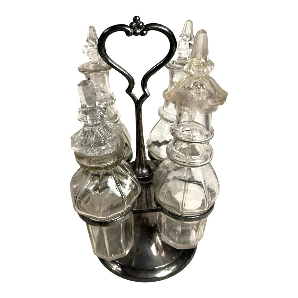 Antique Spinning 4 Piece Condiment Set
