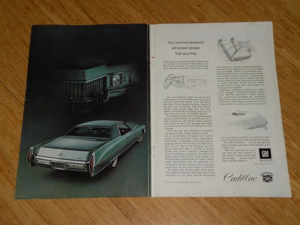 Magazine Ad - 1971 - Cadillac Coupe deVille - (two pages)