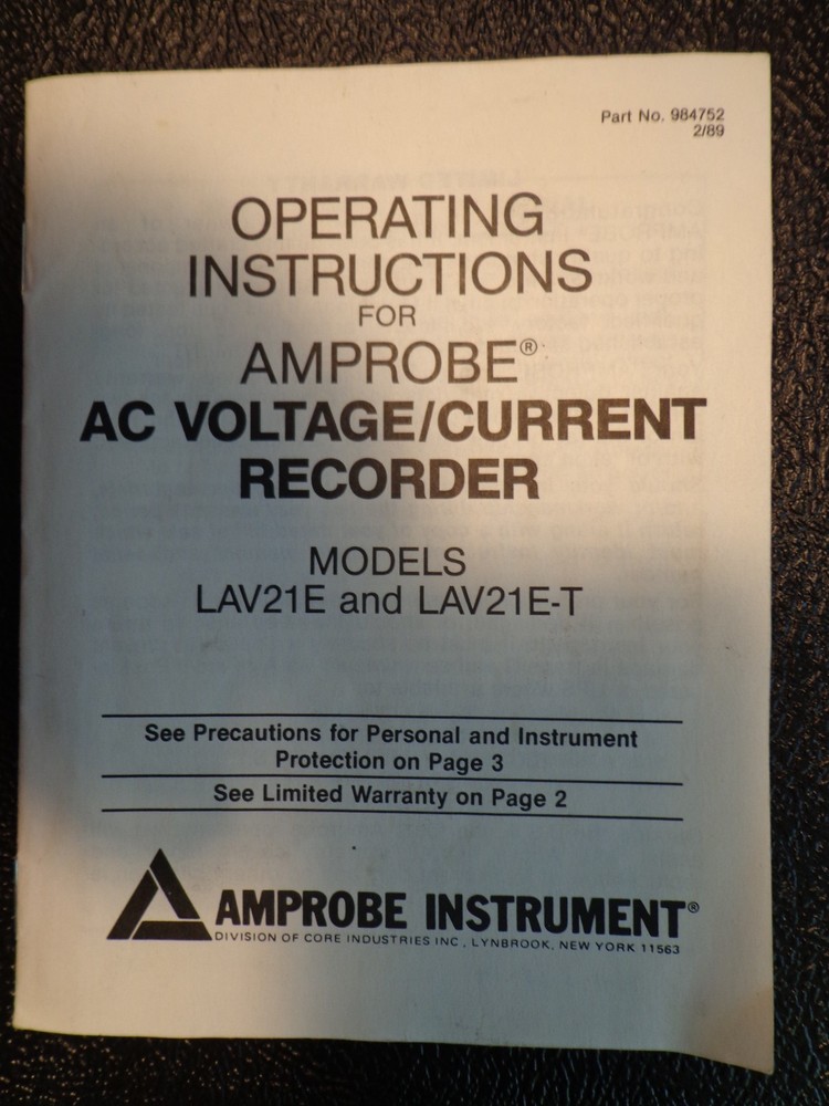 AMPROBE AV21E Vari-speed Recorder