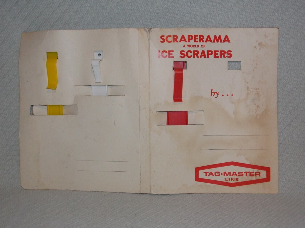 Vintage Salesman's Display TAG-MASTER LINE Windshield Scraper & Squeegee Board