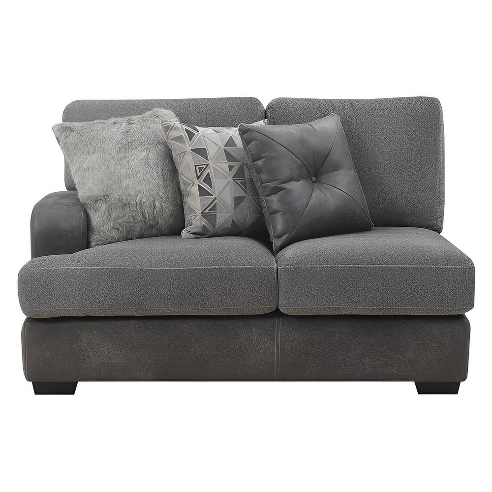 TAMPA - 3PC SECTIONAL - CHAISE - 6 PILLOWS - GRAY