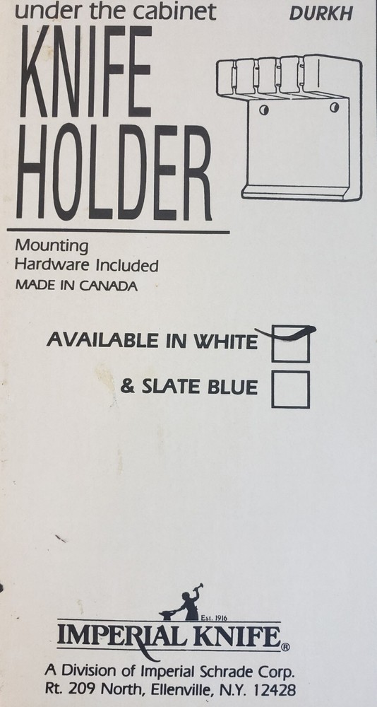 UNDER CABINET KNIFE HOLDER, WHITE