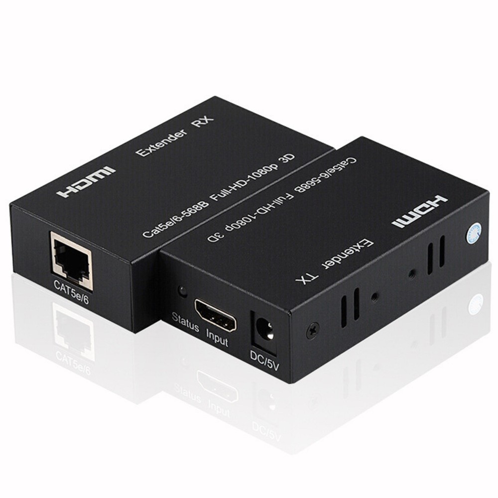 60M Extender RJ45 HDMI Network Extender 1080P Transmitter Receiver Adapter