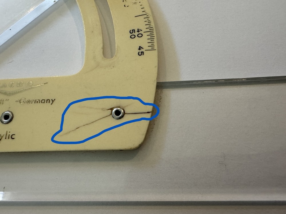 TACRO 4455-8" Made in Germany Engineering Adjustable Drafting Triangle Acrylic