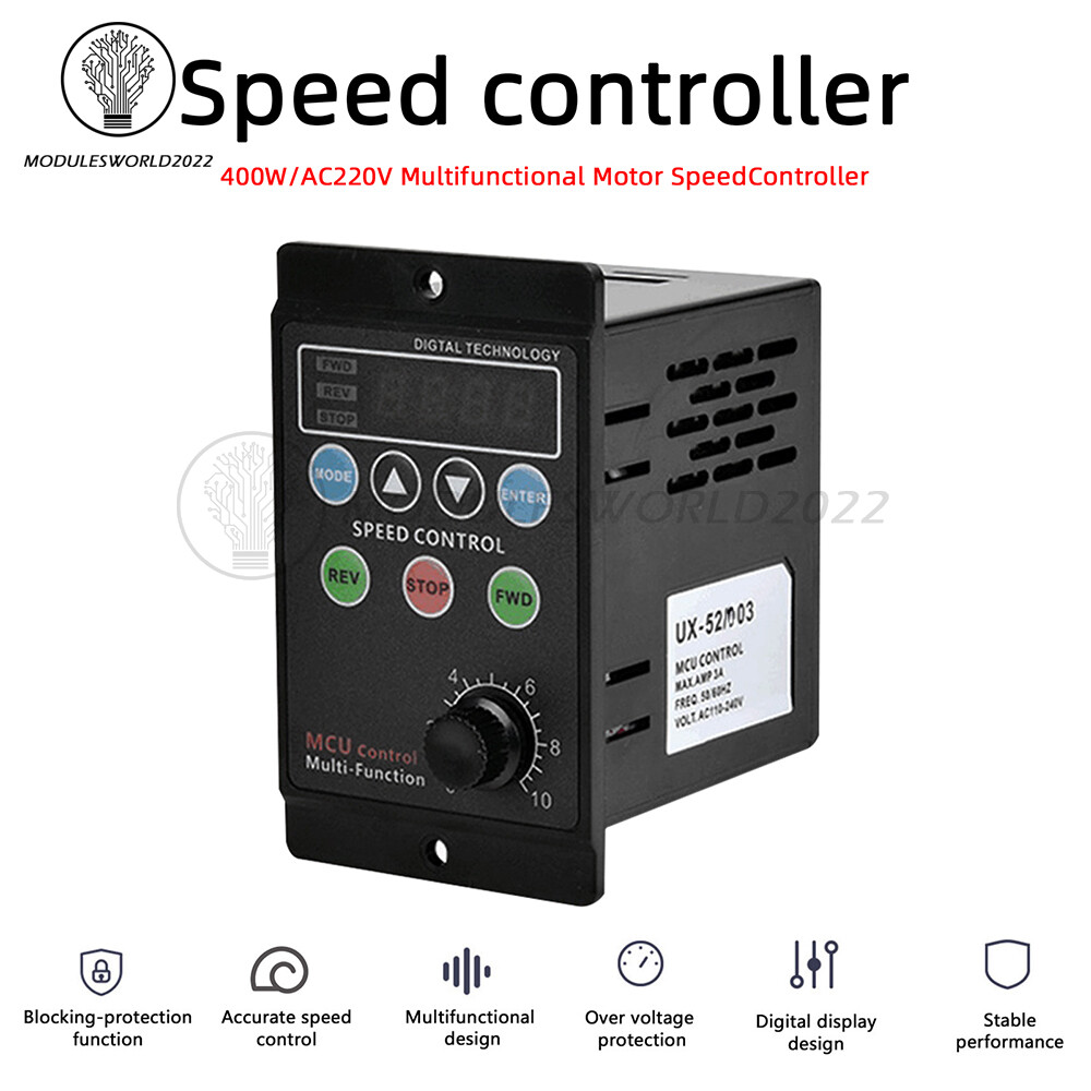 AC220V 400W Digital Display Motor Speed Regulator Motor Speed Control Controller