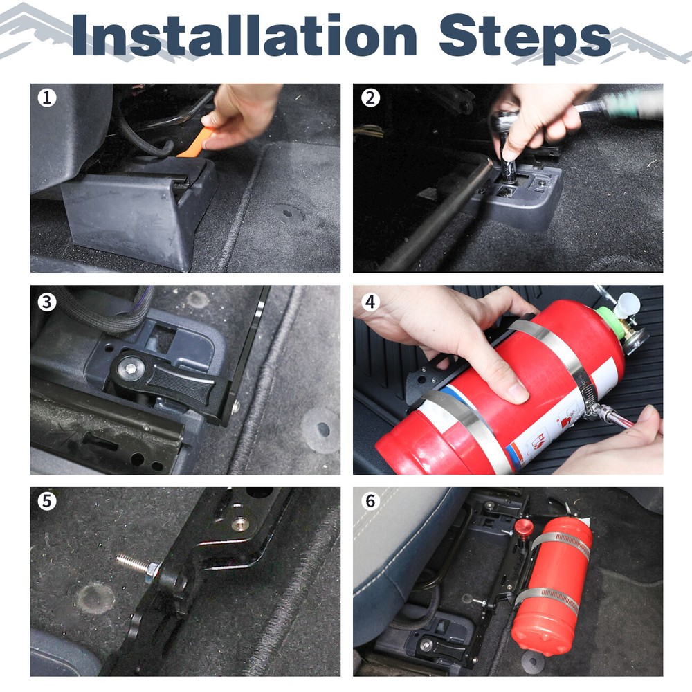 Adjustable Fire Extinguisher & Seat Multi Mount Bracket For Ford Bronco 2/4D 21+