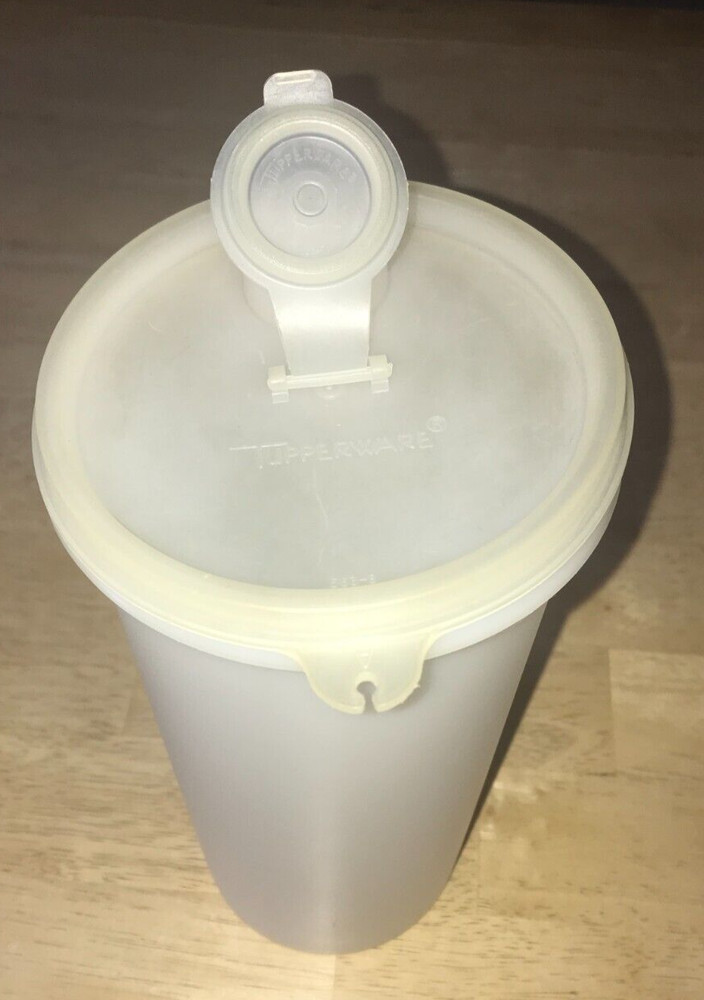 Vintage Tupperware White Beverage Pitcher 563-8, Lid, Cap