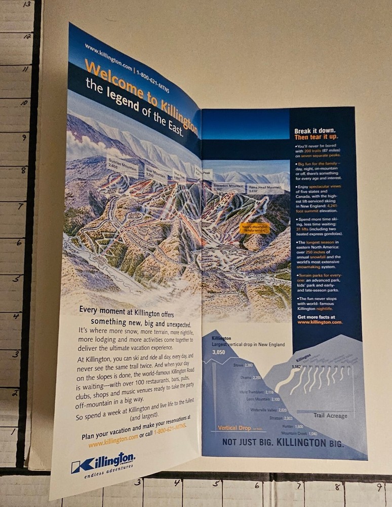 2003/04 KILLINGTON SKI AREA BROCHURE. MINT. See Description