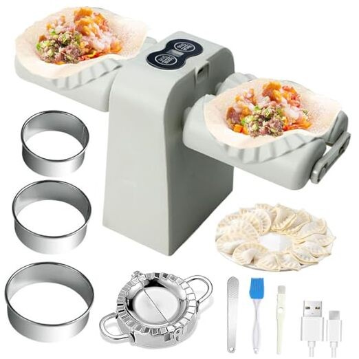 Electric Dumpling Maker Machine, Double Head Automatic Electric Dumpling