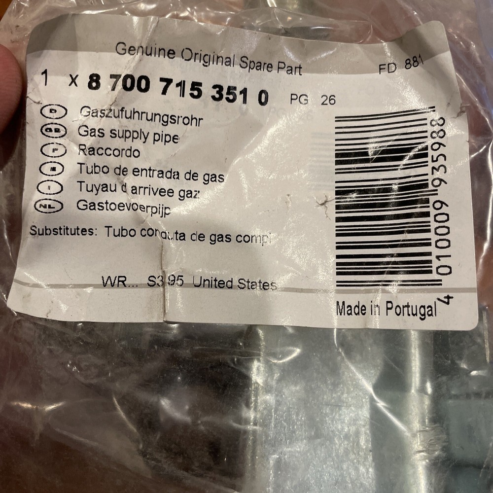 Bosch gas supply pipe 870071536510 PG63