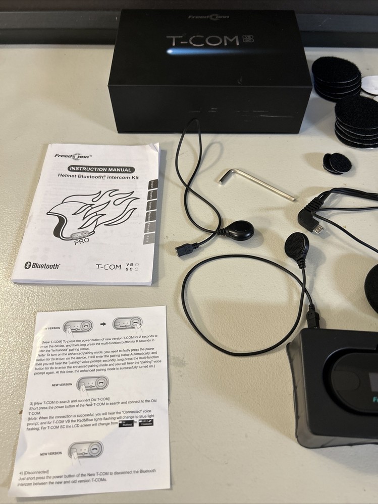 Freed Conn Motorcycle Helmet Bluetooth Intercom Lot T-COM VB SC ~UNTESTED~