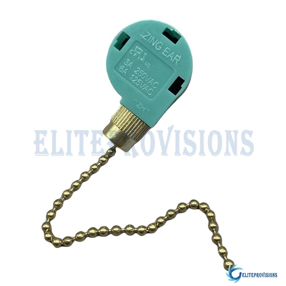 4Wire 3 Speed Ceiling Fan Switch Fit ZING EAR ZE-268S6 Pull Chain Switch 6A 125V