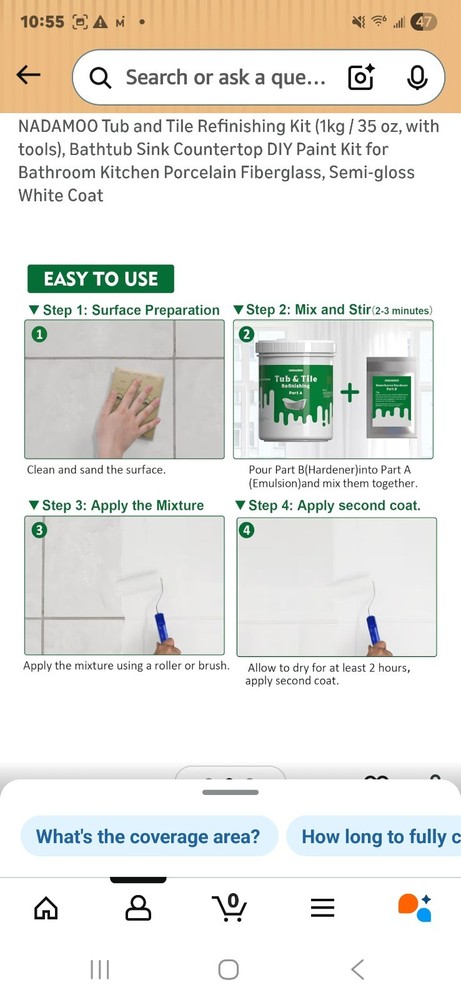Tub and Tile complete refinishing Kit