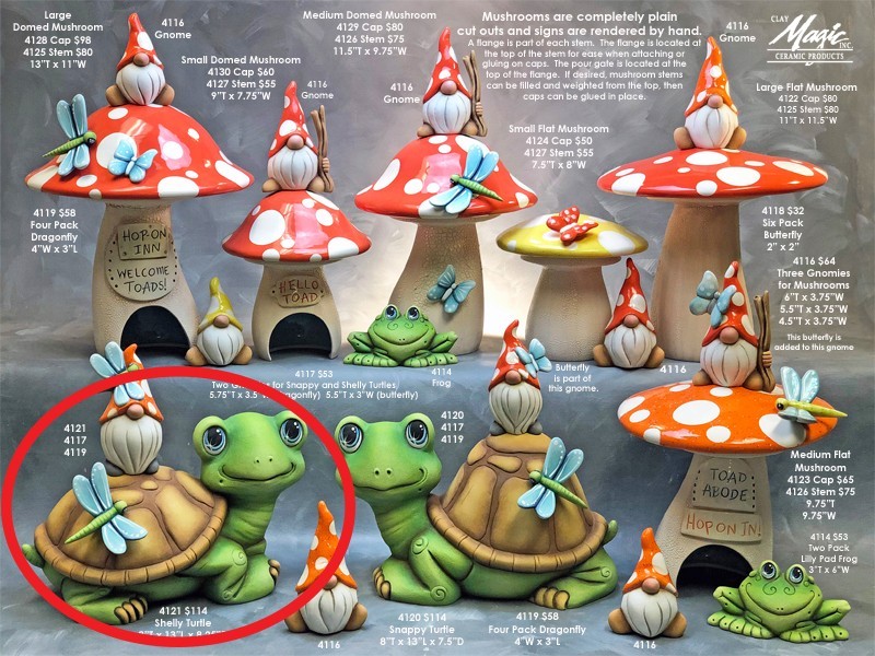 Clay Magic 4121 Shelly Turtle Ceramic Mold