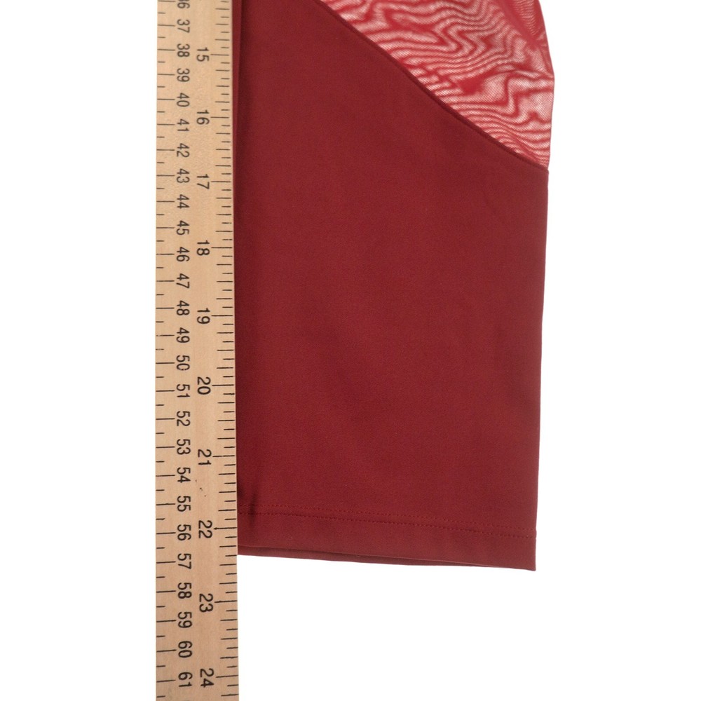 Zise Red Cropped Leggings Womens Medium M Pull On Mesh