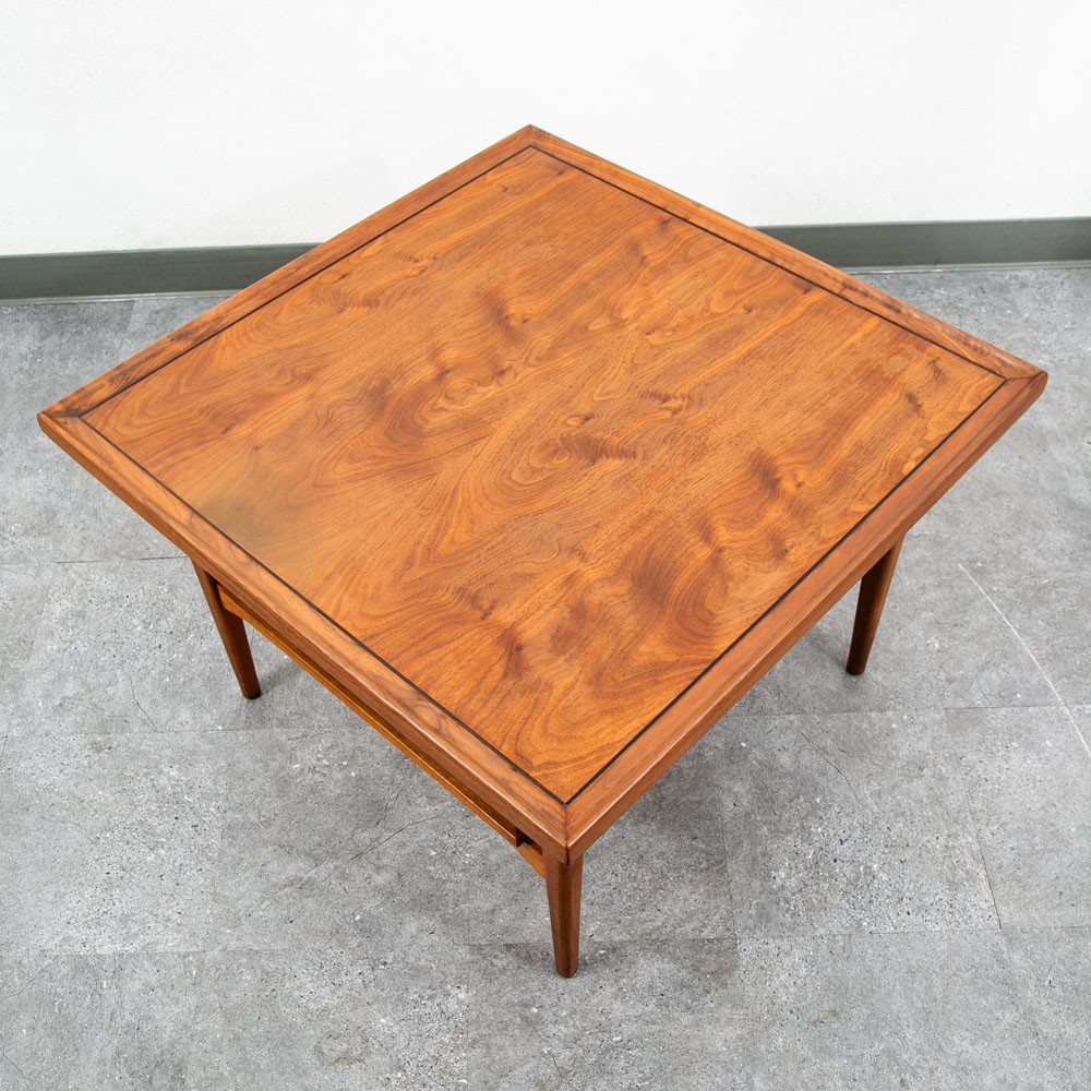 Mid Century Modern End Table Side Square Drexel Kipp Stewart Walnut Corner Mcm