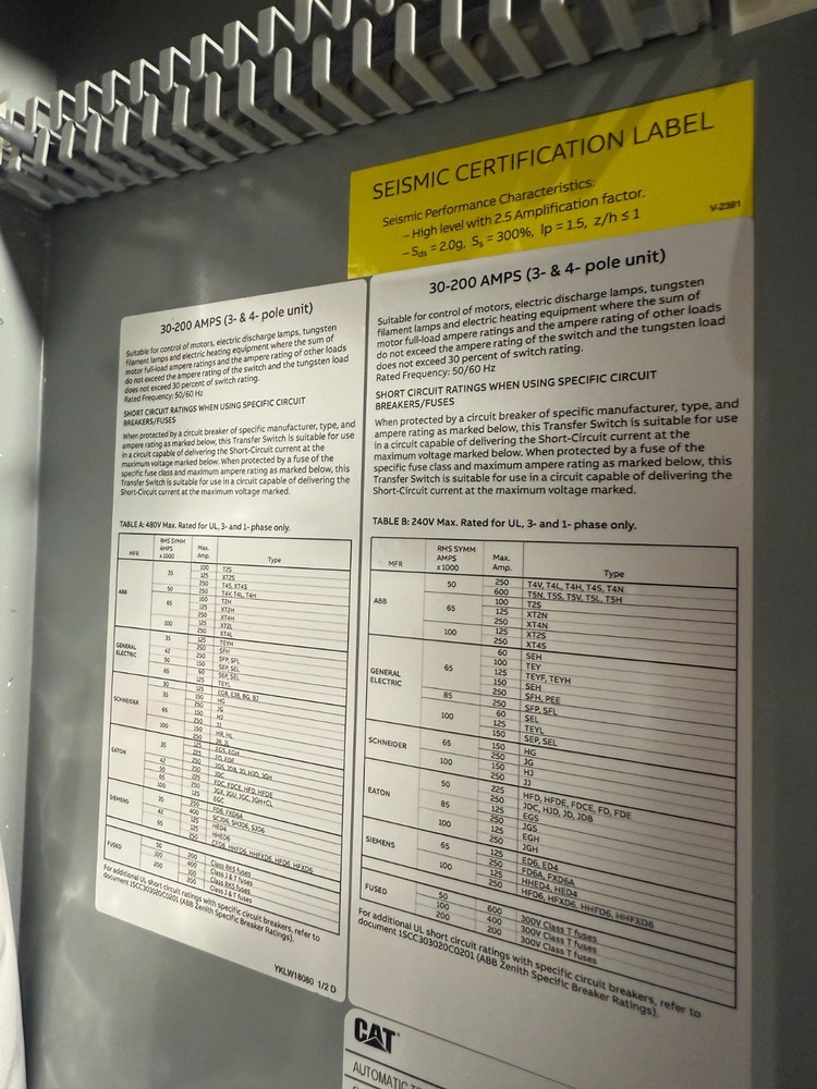 Caterpillar CG Series Automatic Transfer Switch