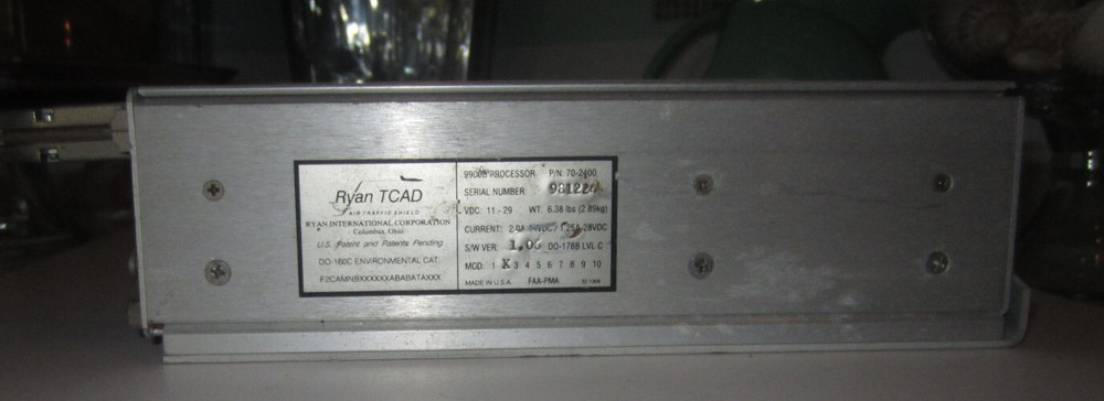 RYAN TCAD PROCESSOR P/N 70-2400 TRAFFIC SHIELD