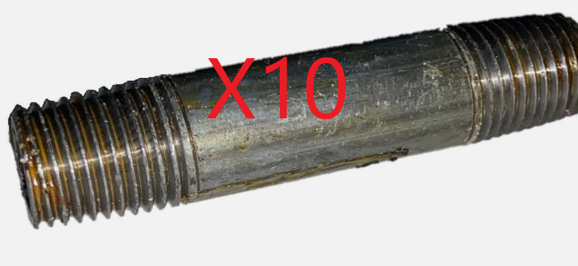 GALVINIZED PIPE  NIPPLE (10 PACK) 1/4" x 2-1/2"