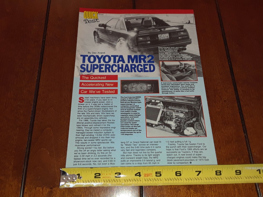 1988 TOYOTA MR2 SUPERCHARGED ORIGINAL ARTICLE
