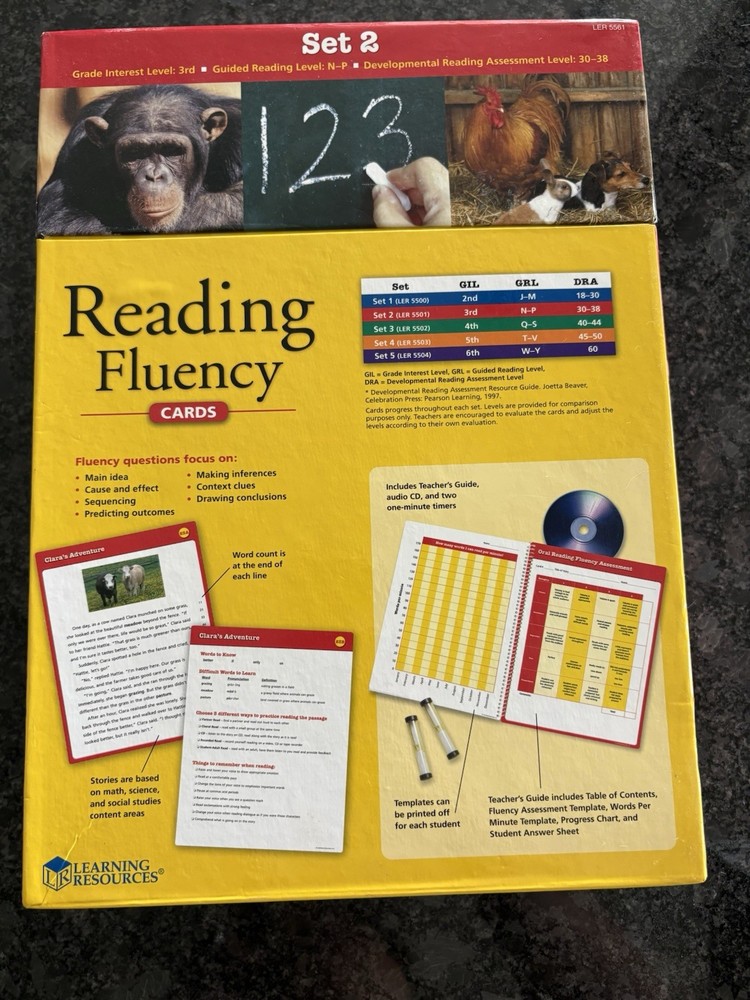 Third Grade Learning Resources Set 2 reading Fluency cards