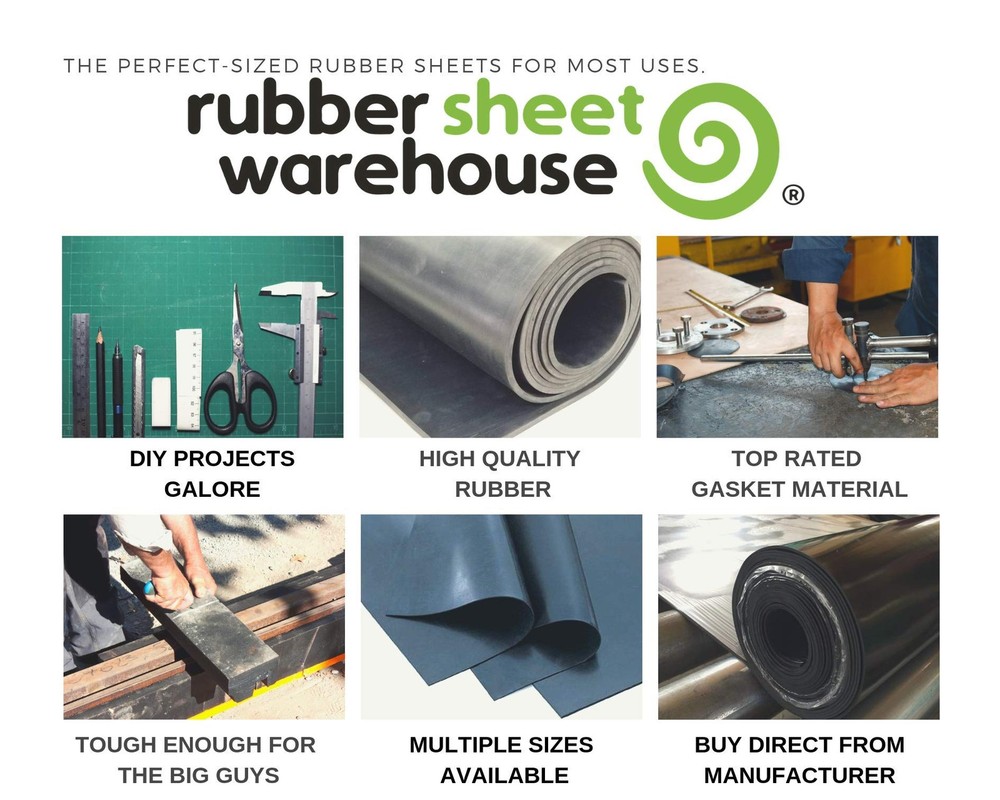 Neoprene Rubber Sheet, 12 x 12 Long, 3/32 .093 Thick, Solid, 65A Durometer