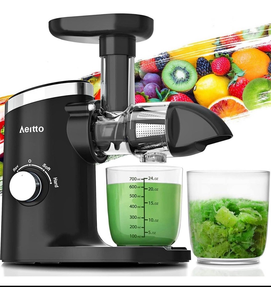 Aeitto 2-Speed Masticating Juicer, Juicer Machine with Reverse Function