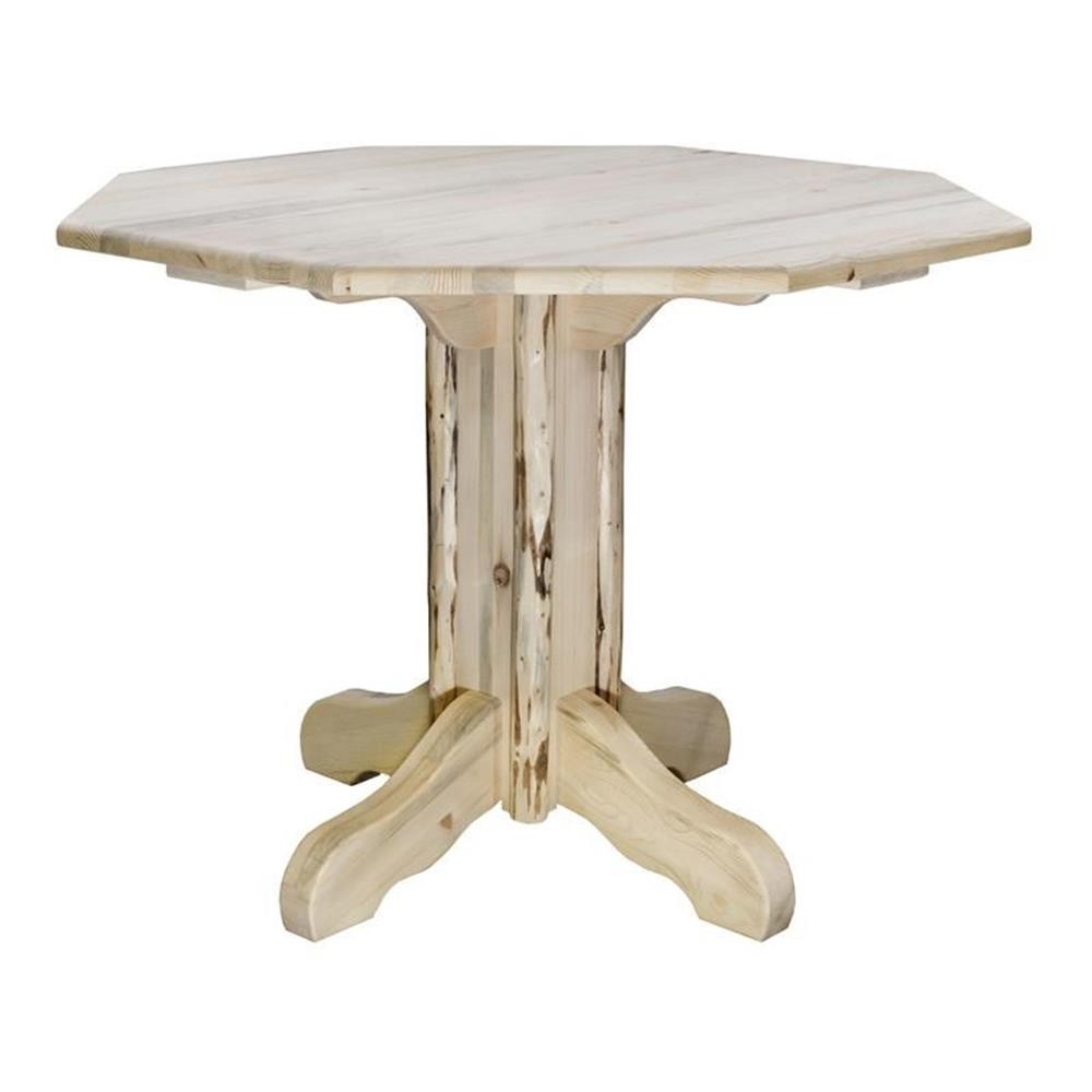 Pemberly Row Counter Height Transitional Wood Pub Table in Natural