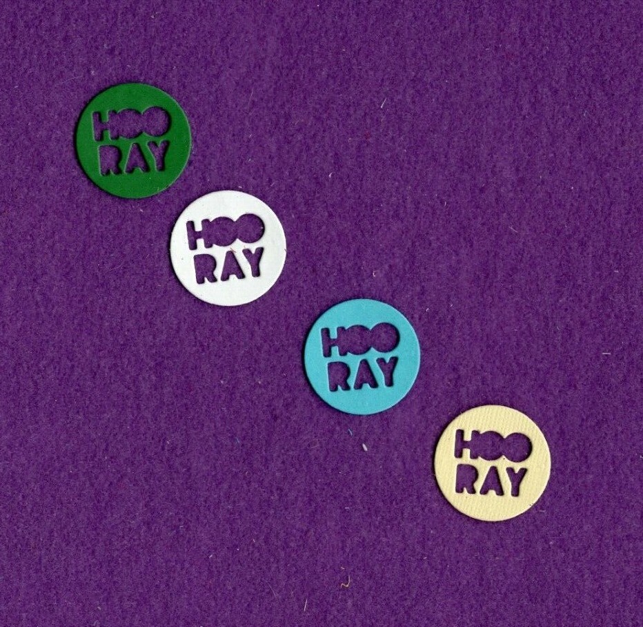 HOO RAY  yeah die cuts scrapbook cards