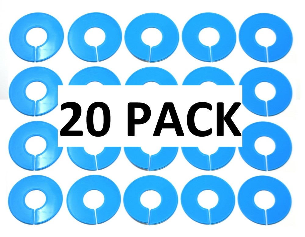 Plastic 20 QTY Clothing Size Rack Divider Blank Blue