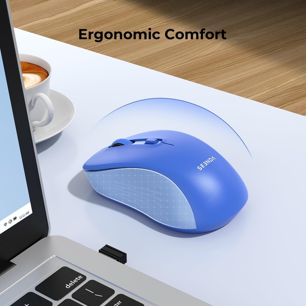 Bluetooth Wireless Mouse, Bluetooth & 2.4G USB Dual Mode, Quiet Clicks, Smoot...